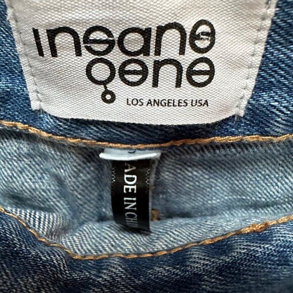 NWT Insane Gene High Rise Crossover Distressed Denim Shorts Cutoff Size Small - Picture 8 of 8